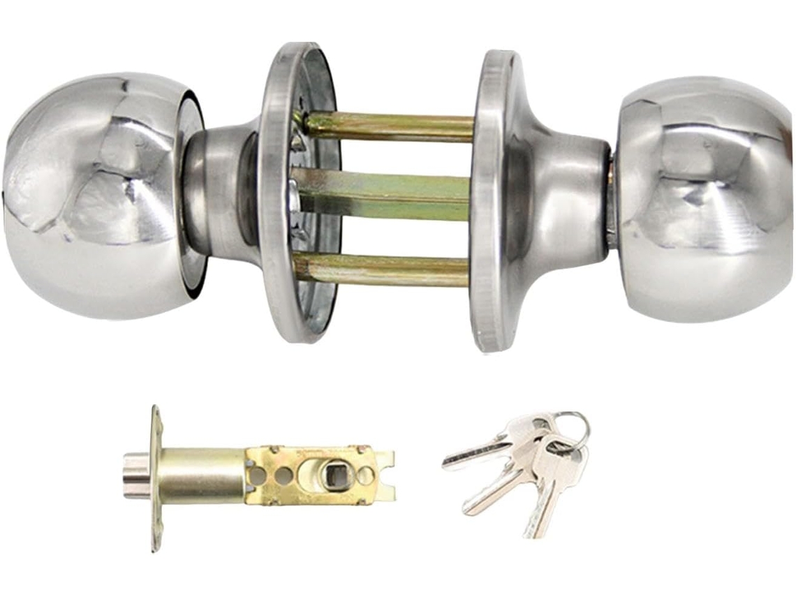 Maçaneta De Porta Esférica Com Chave, Acessório De Travamento Moderno Em Metal, Fechadura Para Porta, Maçaneta Para
