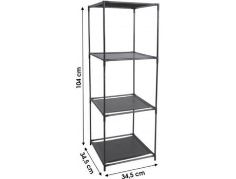 Estante metálica Urban Living com 3 cestos e 4 prateleiras cúbicas com cestos de tecido
