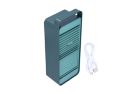 Ventilador Eléctrico de Secretária com Carregamento Usb e Duplo Aspas, na Cor Verde, da Marca LAXISCREED