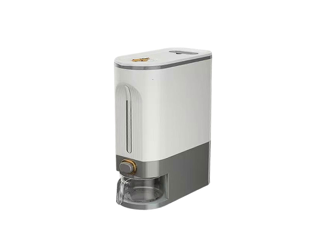 Recipiente Hermético, Com Copo Medidor, Transparente, Cinza, Para Arroz, Farinha, Para Organização Doméstica Na Cozinha E Bancada