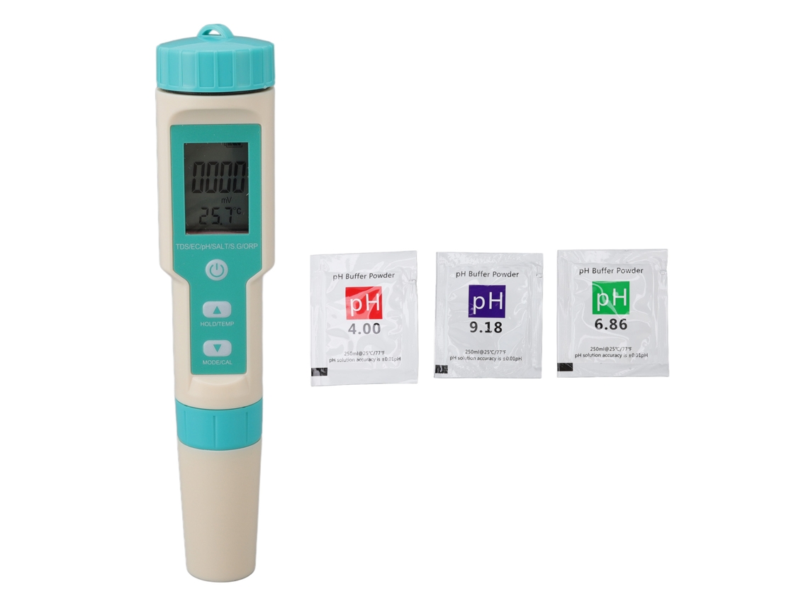 Medidor de qualidade da água digital 7 em 1, pH, TDS, EC, ORP, salinidade, temperatura, S.G., com MARCA