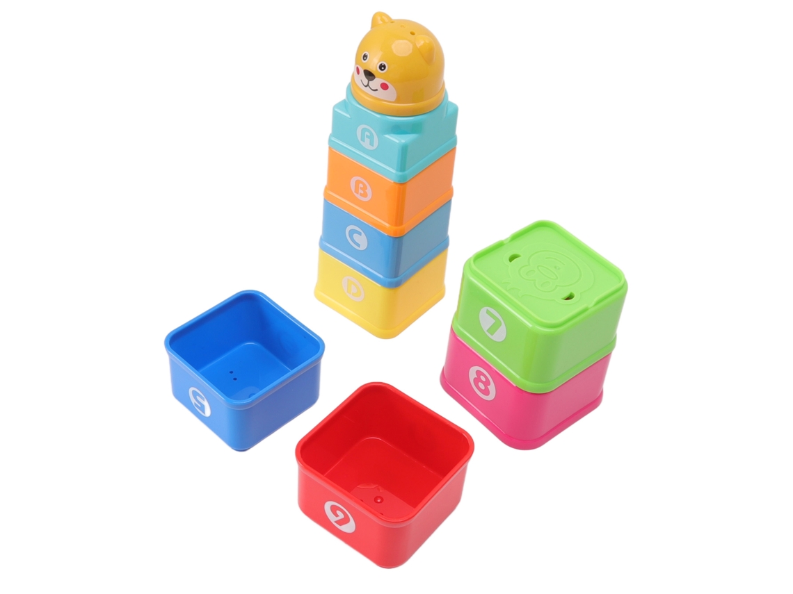 Blocos de Construção Walshlxq para Bebês com Números, Letras e Quadrados - Desenhos Animados - Blocos de Montar para Crianças