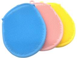 Lurelia Kit De 3 Escovas De Silicone Para Banho De Cuidado Corporal, Dupla Face, Pega Ergonómica E Com Argola, Uso Diário