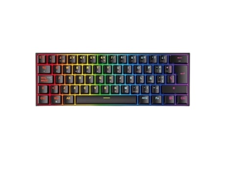 Teclado Mecânico Espanhol Mk857 Com Eixo Vermelho E Preto, Com Cabo Hot Swappable Excellence Eu