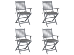 Folding Chair, Folding Chairs Vidaxl Cinzeto Madeira De Acácia (n/a)