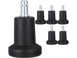 Rodízios Com Trava Para Cadeira, Conjunto De 6 Peças, Plástico Preto,