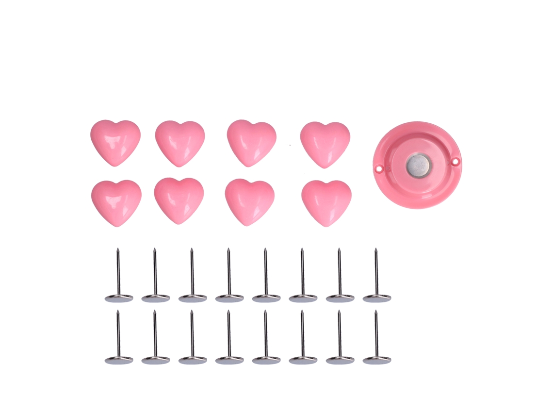 Fixador de edredom com clip coração rosa magnético S/MARCA