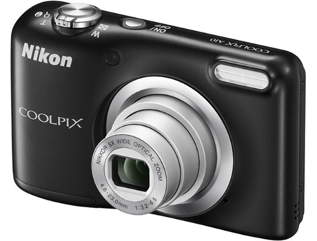 Máquina Fotográfica Compacta NIKON Coolpix A10 (Preto - 16.1 MP - ISO: 80 a 1600 - Zoom Ótico: 5x) — 16.1 MP | Zoom ótico: 5x