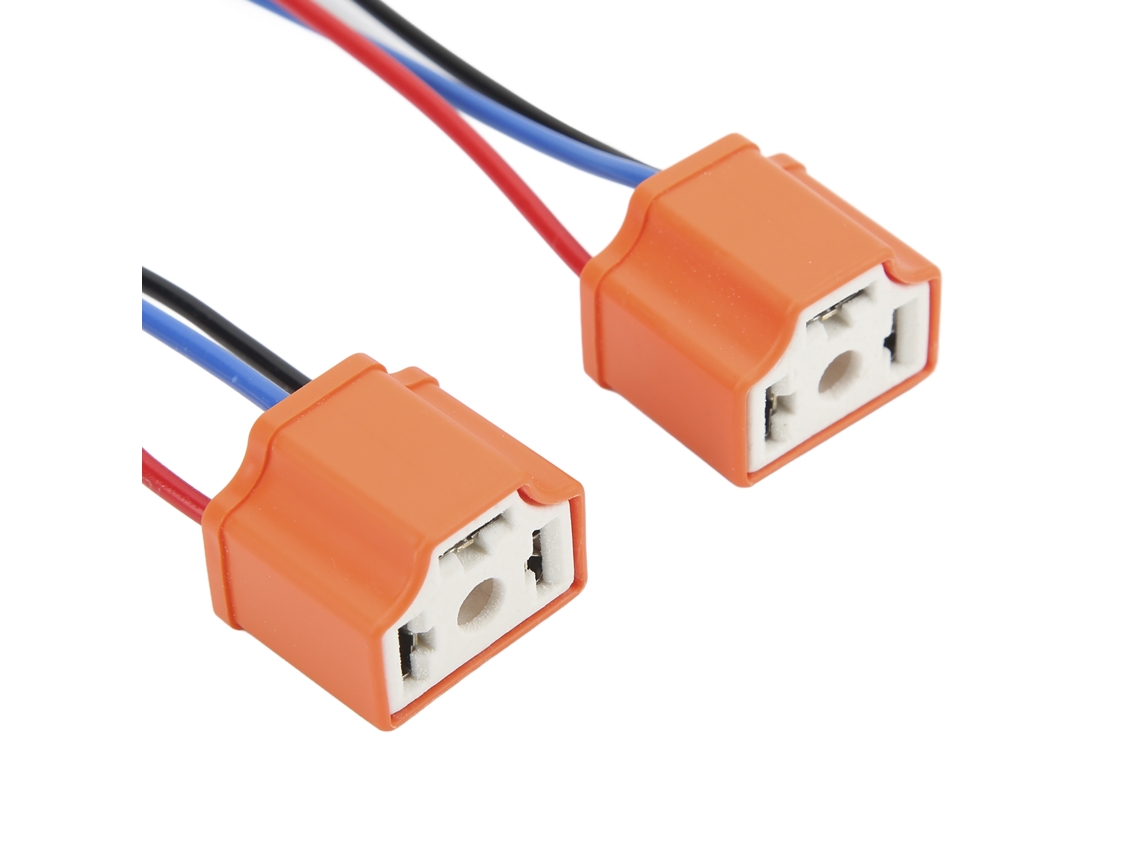 2 Peças Conector De Farol H4 De Cerâmica, Resistente À Água E Ao Calor, Fácil De Usar Para Carro Diy