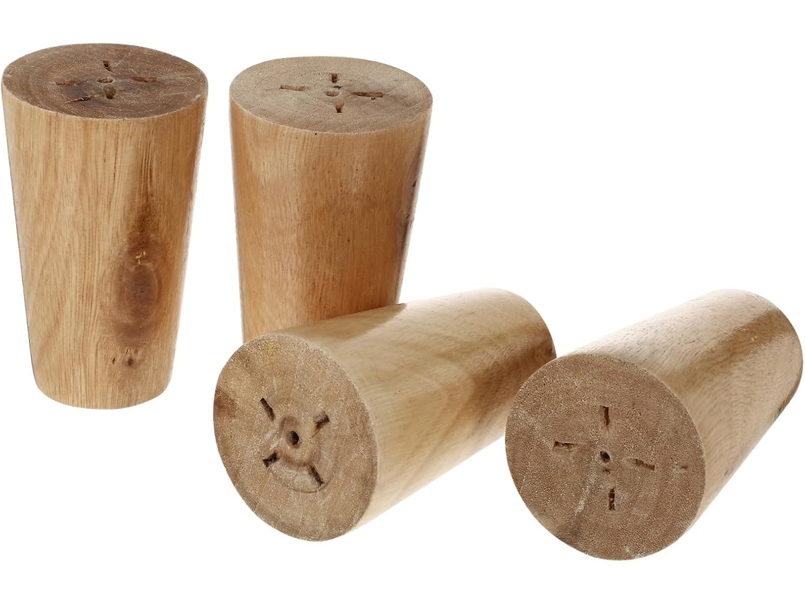 Conjunto De 4 Pés Madeira Para Móveis, Ideais Para Racks De Tv E Projetos Faça Você Mesmo, Com Proteção Ambiental