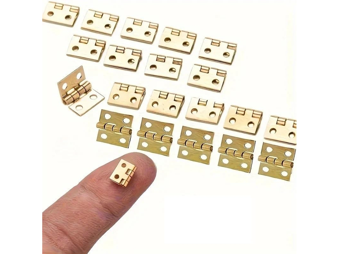 Conjunto De 10 Mini Dobradiças Metal Para Móveis E Armários Em Miniatura Na Escala 1 12