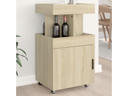 Vidaxl Carrinho De Bar 50x41x89cm Derivados De Madeira Carvalho Sonoma