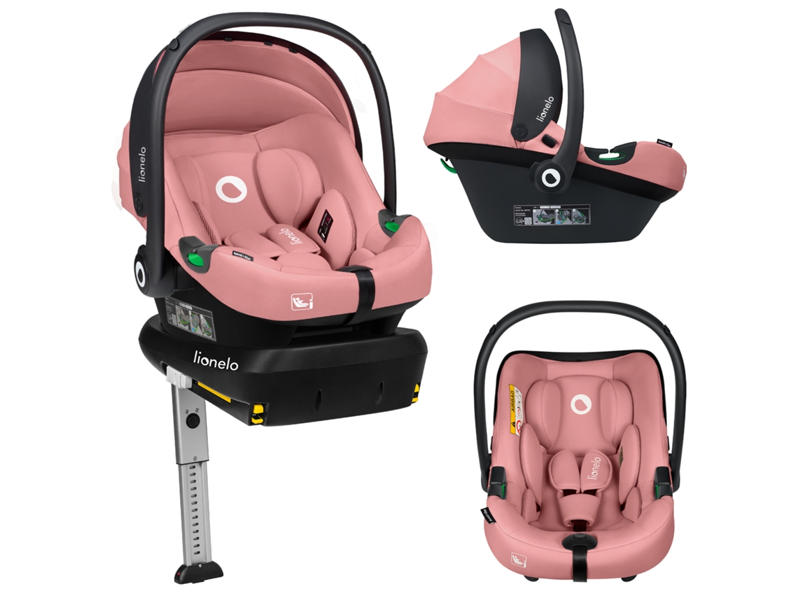 Cadeira Auto com Base Isofix LIONELO Astrid I size Certificação Adac Leve 40 87cm Grupo 0+ Proteção Lateral Almofada Dri seat Rosa