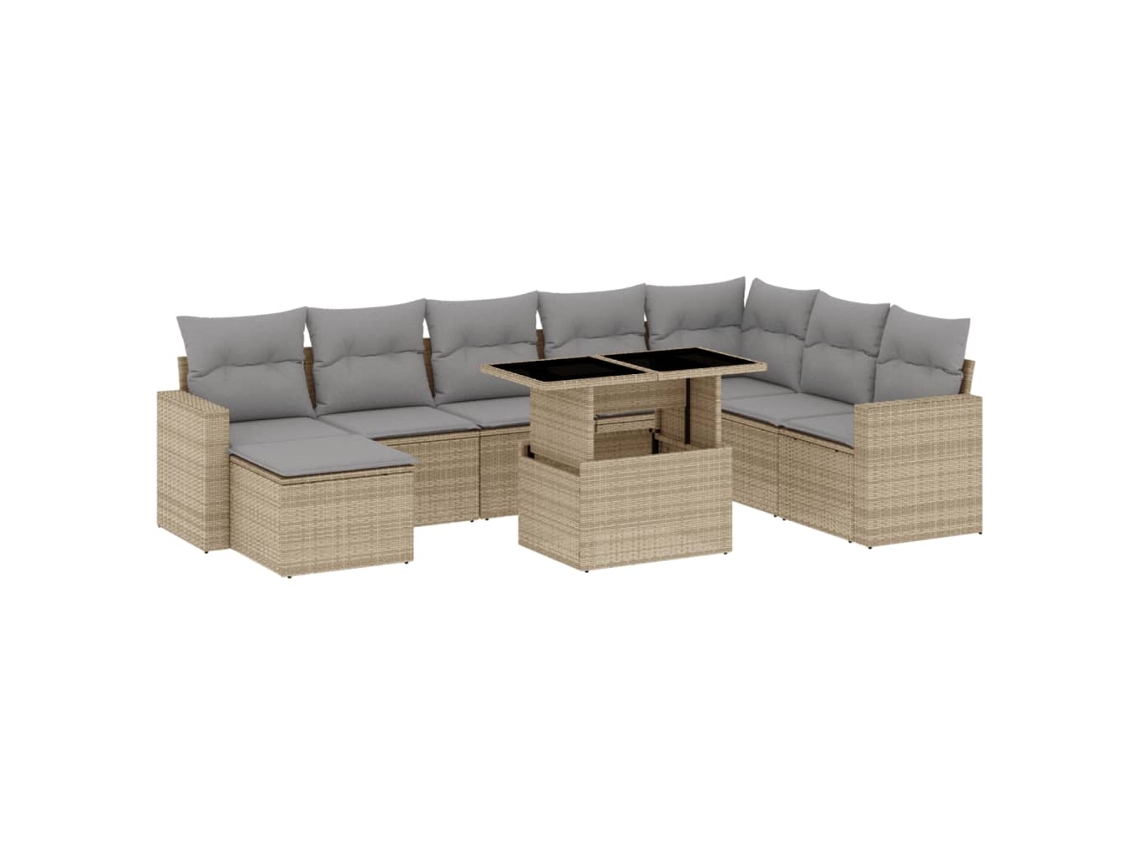 Garden Sofa Set, Garden Sofa Sets Vidaxl Bege Rattan / Vime (n/a)
