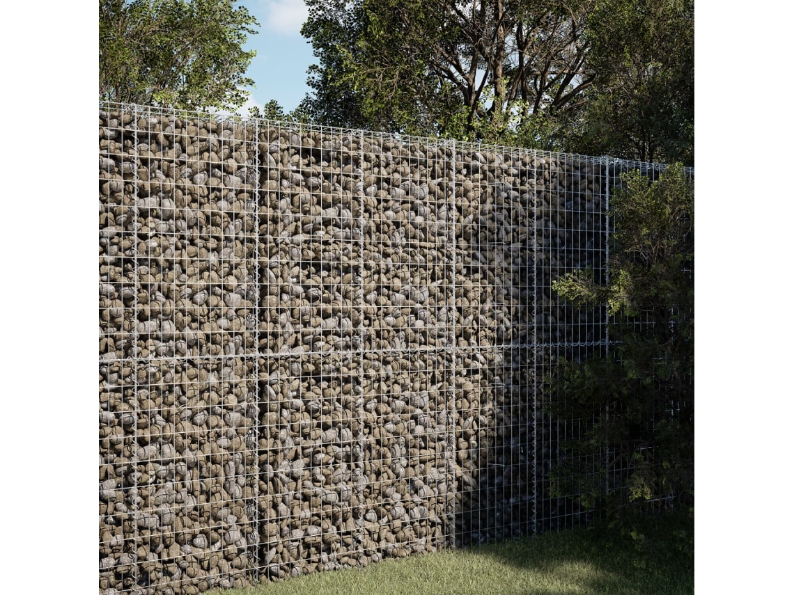 Vidaxl Cesto Gabião Com Cobertura 100x50x200 Cm Ferro Galvanizado