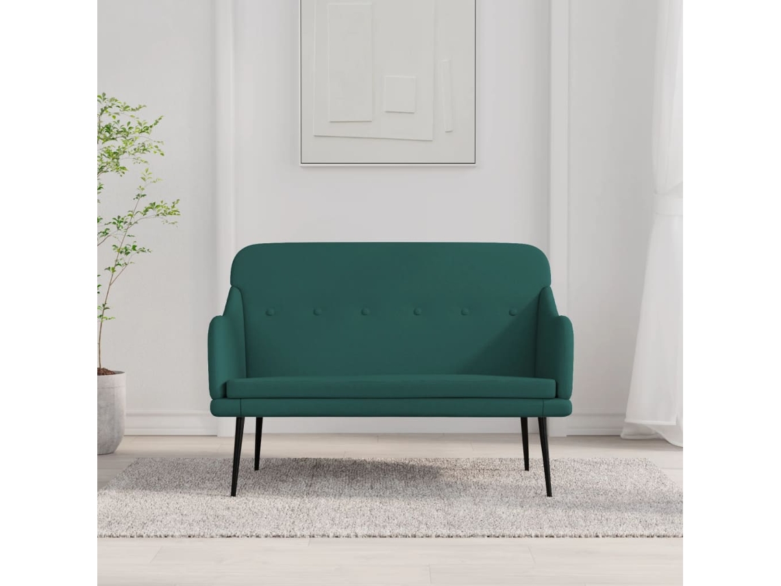 Vidaxl Banco 110x76x80 Cm Tecido Verde-escuro