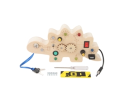 Mali brinquedo de Tábua de Dinossauro com Luz Led Madeira Sensorial Educativo Portátil para Bebês