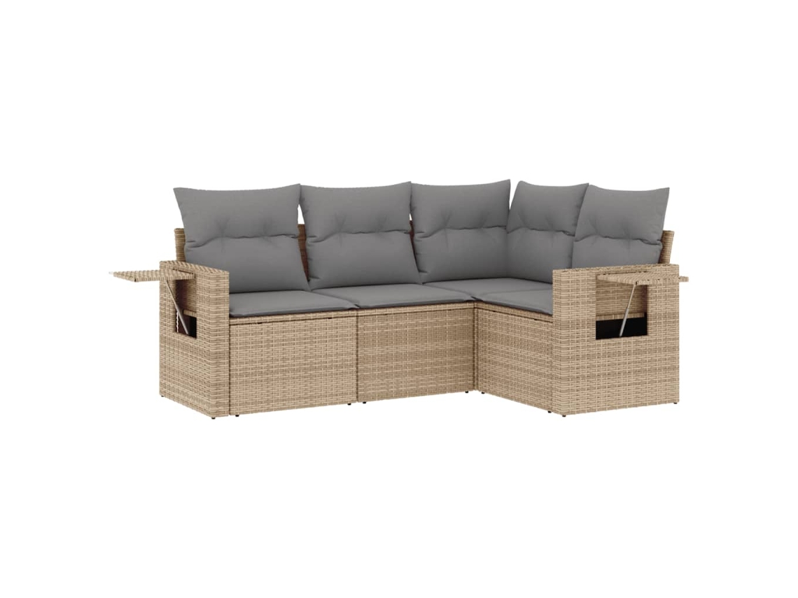 Garden Sofa Set, Garden Sofa Sets Vidaxl Bege Rattan / Vime (n/a)