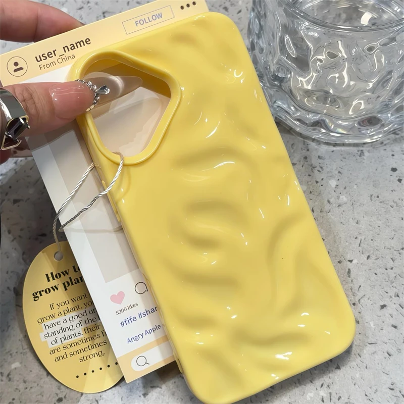 Capa Para Celular (iphone 12 Pro Max) Com Textura Enrugada 3d, Feita De Silicone Macio.