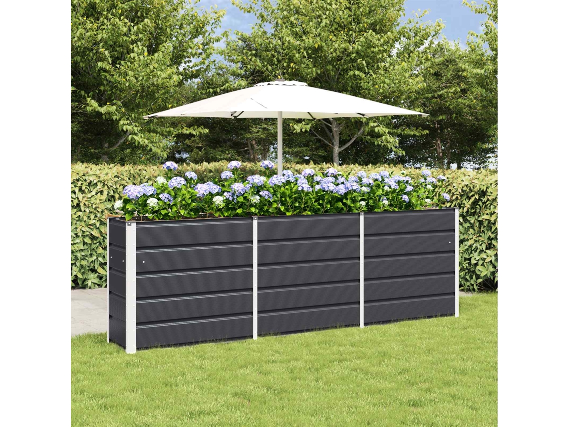 Vidaxl Floreira Antracite 240 X 40 X 75 Cm Aço