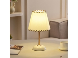 Abajur De Mesa Retrô Americano, Luminária De Cabeceira Em Ferro E Tecido, Com Intensidade Regulável, 3 Cores, 35cm De