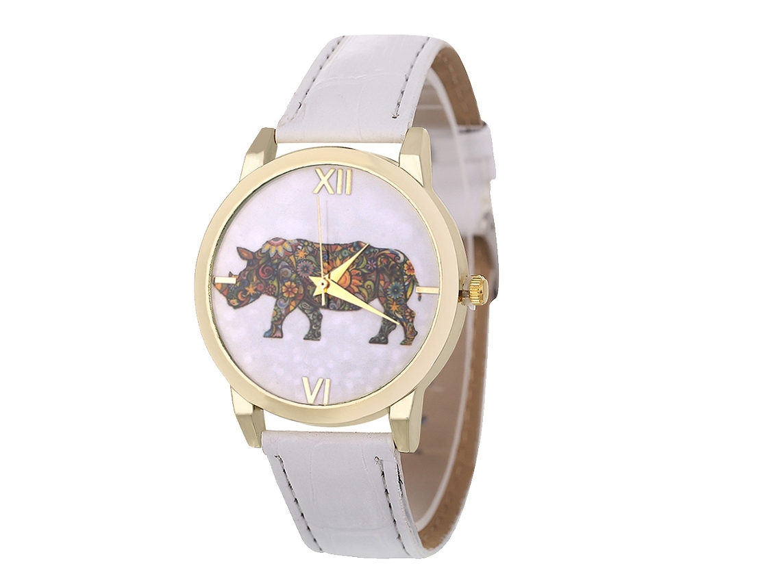 Reloj De Pulsera De Cuarzo Casual Elegante Con Correa De Cuero Para Estudiante Mujer Blanco