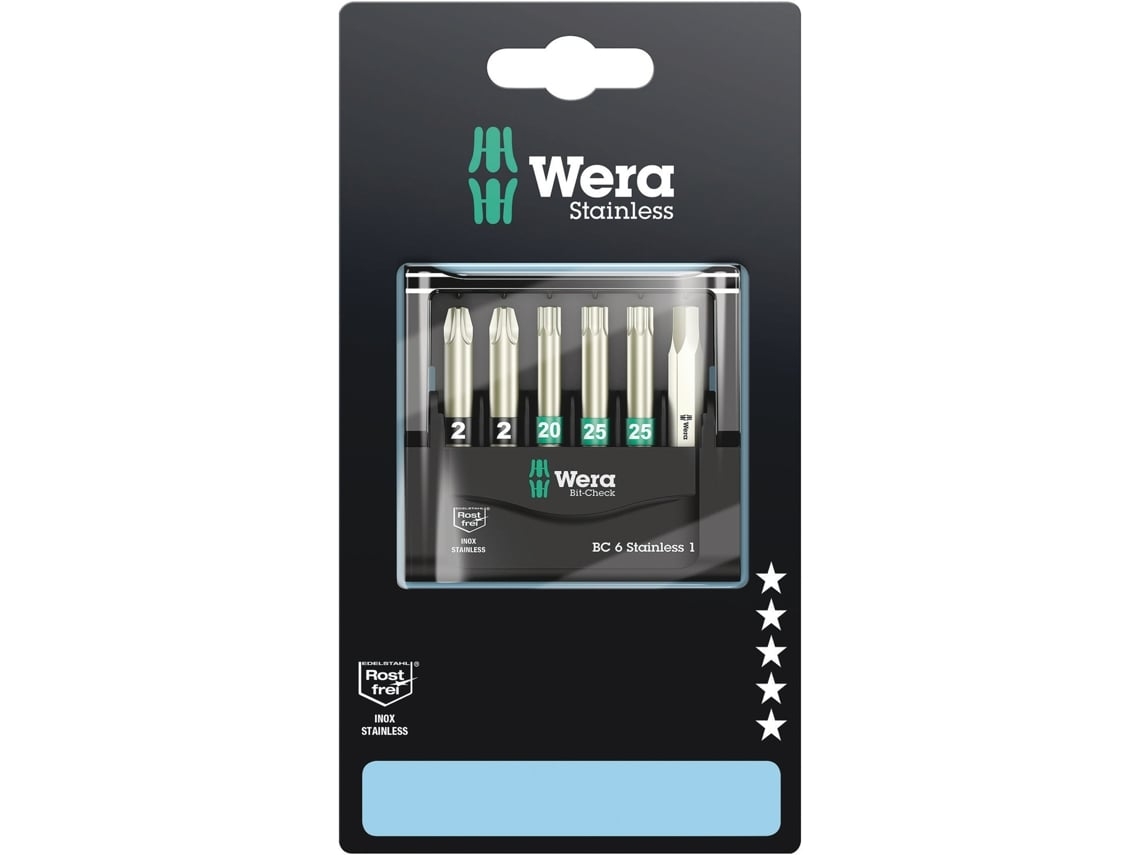 Bit-Check 6 Inox 1 Sb WERA 05073634001 Caixas De Bits