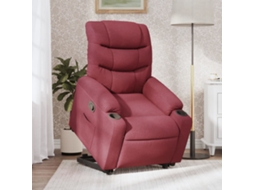 Vidaxl Poltrona Reclinável Elevatória Tecido Vermelho Tinto
