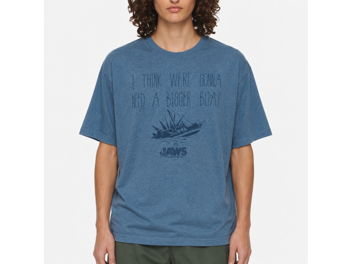 Rockinstone Jaws Movie Bigger Heather Indigo Adult T-shirt Size:xxl