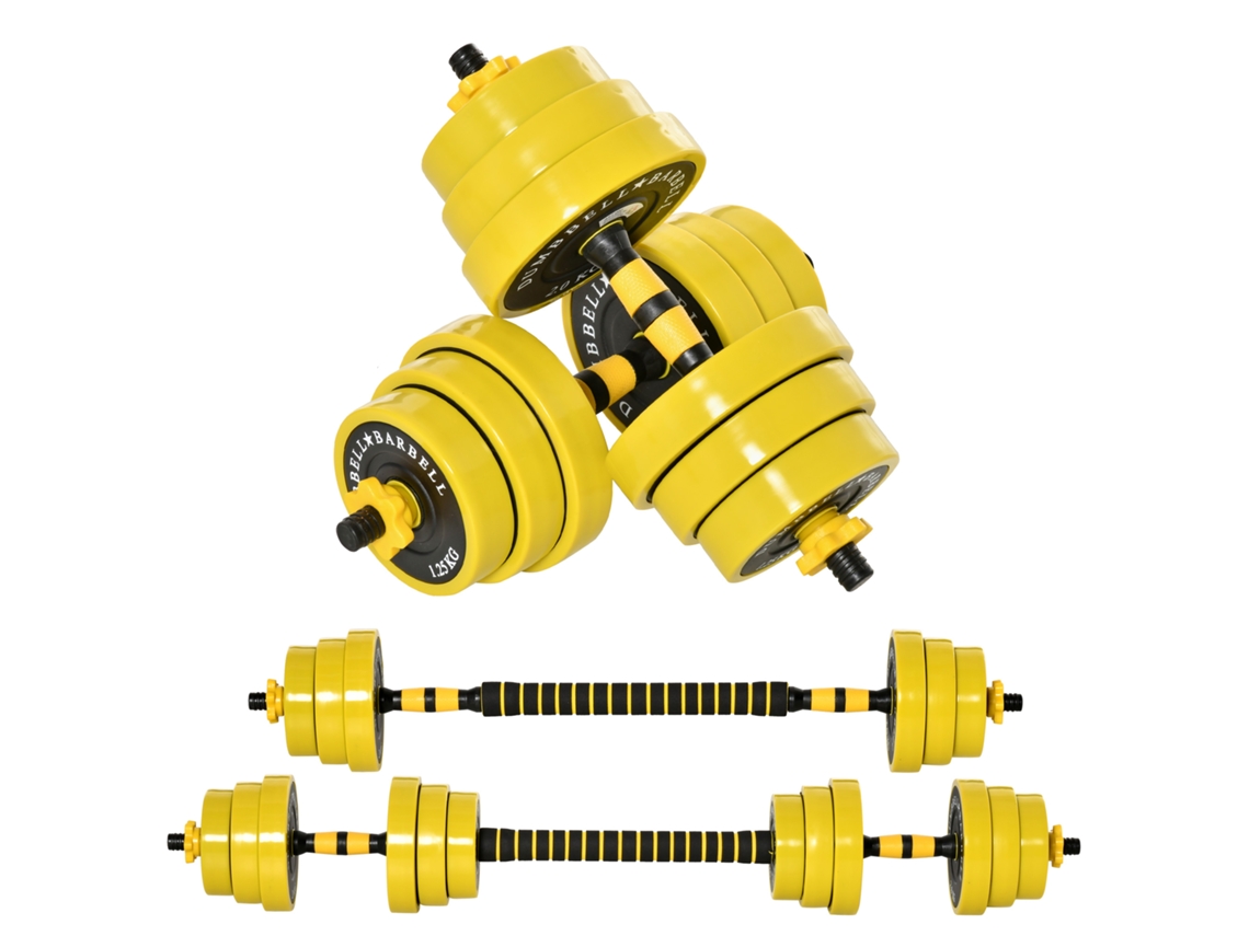 Conjunto De Halteres De 20kg (inclui Halteres Longos E Curtos) - Com Barra De Extensão - Treinamento Muscular Ajustável - Treinamento De Músculos E