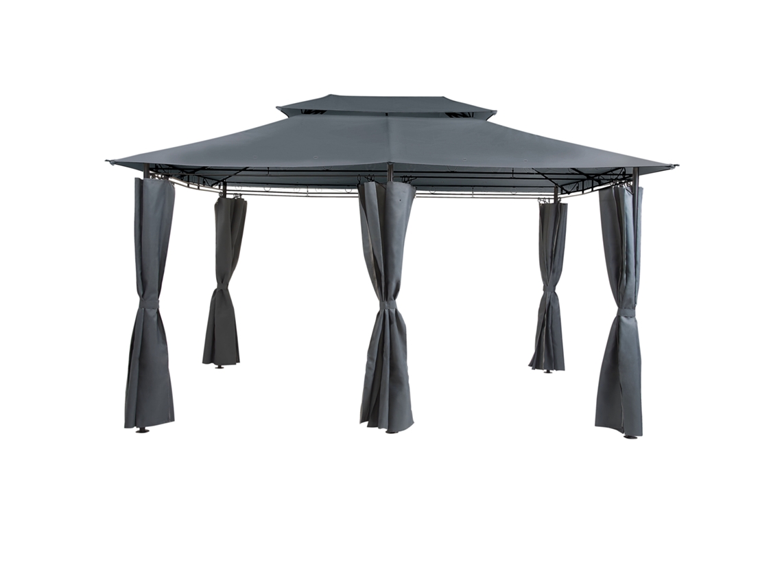 Cenador Beliani Colos De Acero Gris 400x300x300