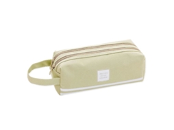 Estojo para Lápis, Grande Capacidade, Resistente, com Zíper, com Bolsos, Organizador, Cinza, Verde, Escolar AQUAFORGE