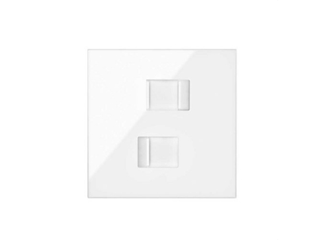 Kit Frontal para 1 Elemento com 2 Conectores Rj45 Branco Brilhante 100 SIMON