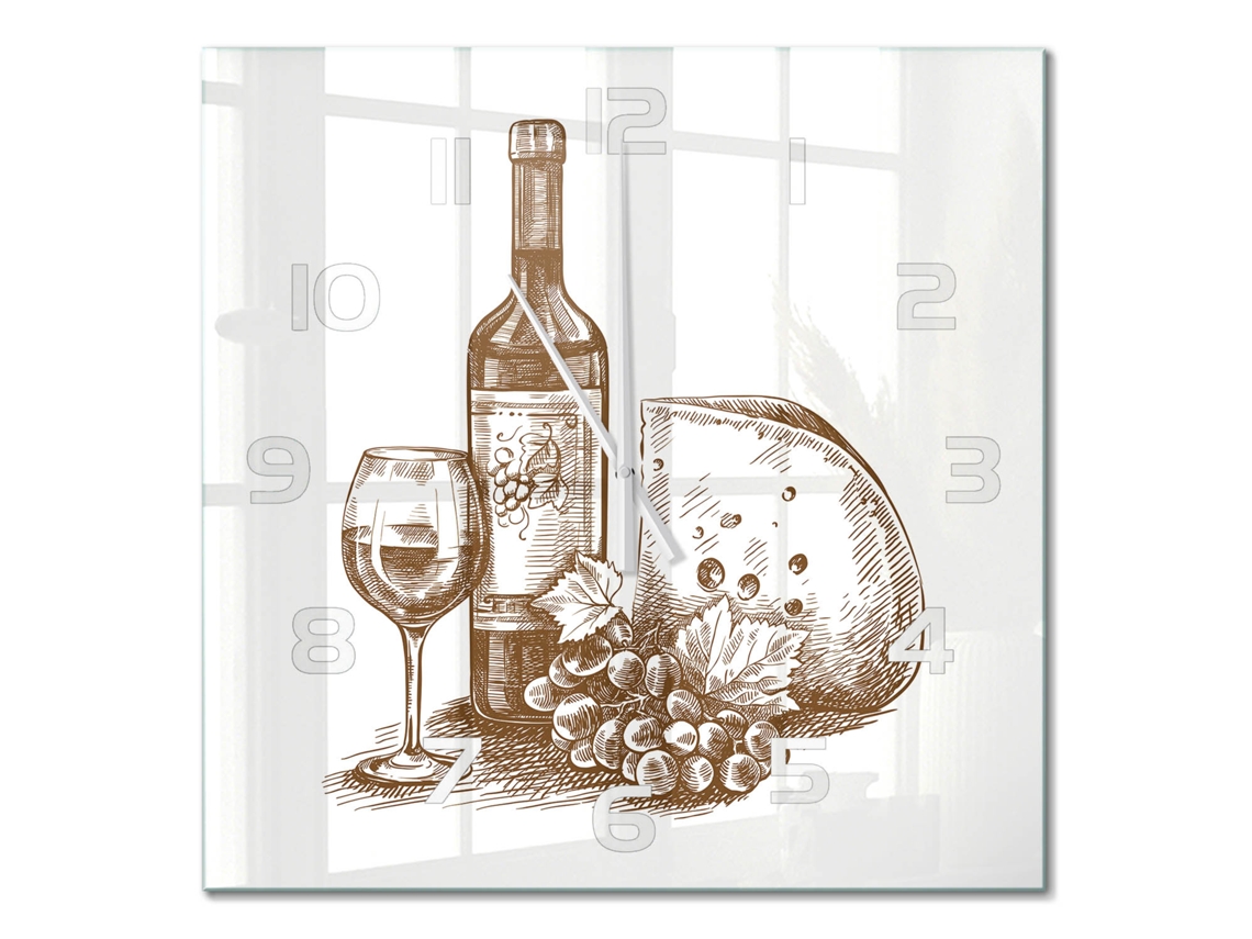 Relógio De Parede Preto E Branco Decorativo Quadrado Espelharte (60x60 Cm)