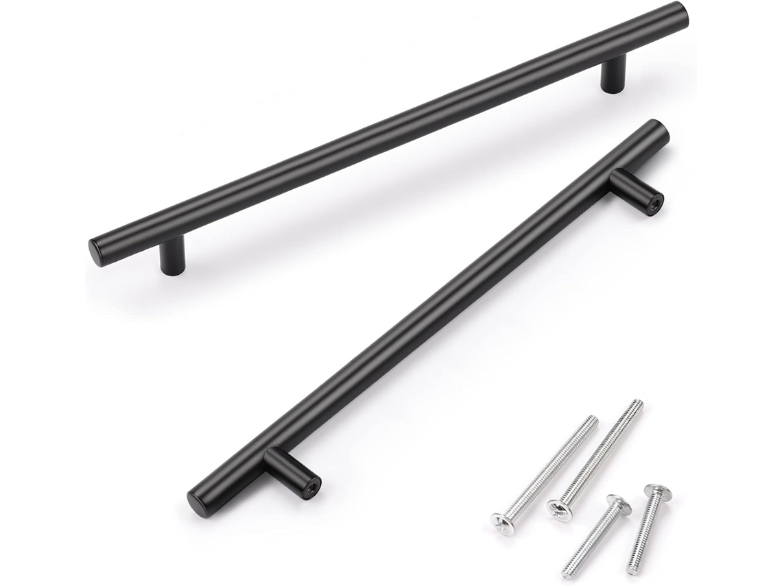 Puxadores Pretos em Aço Inoxidável 7.10 9.16 P 192 mm Resistente | S/MARCA