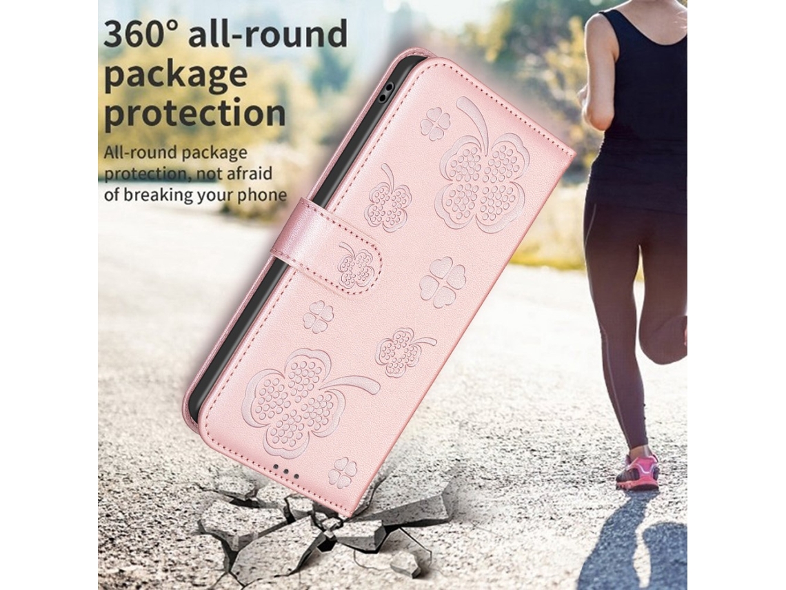 Capa Em Couro Pu Para Apple Iphone 16 Plus - Cor Rosa