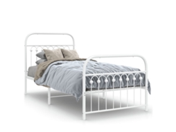Estrutura de Cama com Cabeceira e Pés Metal Branco MAISON EXCLUSIVE 90x200 cm