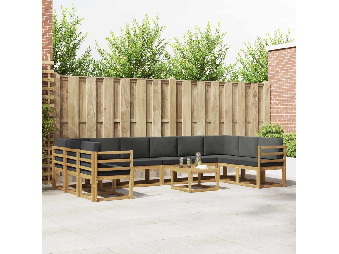 Vidaxl Conjunto De Sofás Para Exterior 11 Unid. Branco E Antracite