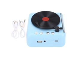 Aetheria alto falante Bluetooth Estilo Toca discos Retro Qualidade Hifi Som Bt5.0 Sem Fio Azul