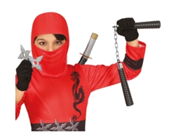 Kit Ninja Infantil Nunchakus, 2 estrelas e espada