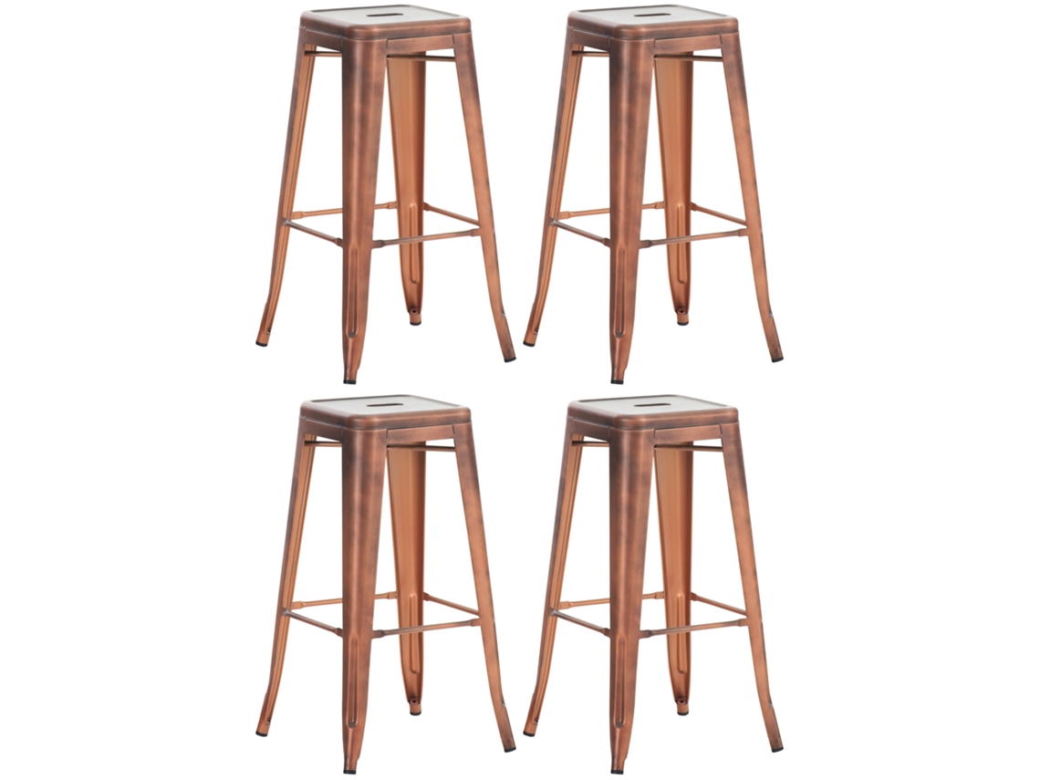 Conjunto de 4 bancos de bar Joshua cobre CLP