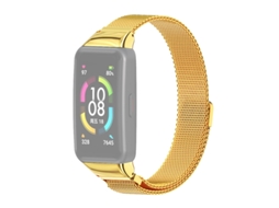 Bracelete de Smartwatch para Huawei Band 6 / Honor Band 6/7 MIJOBS Milan Pulseira magnética de aço inoxidável (ouro)