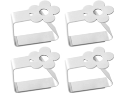 4 Pinças de Mesa de Aço Inoxidável Anti óxido em Forma de Borboleta para Casa, Restaurantes, Festas, Piqueniques 6.5x5cm Prata