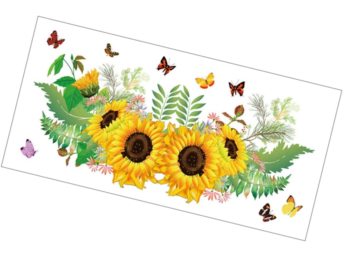 Adesivo Parede Decorativo Pvc Girassóis Ecológico Removível Escritório Design Elegante Motivos Insetos Casa GOKOCO