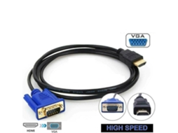 Lurelia Cabo Adaptador Hdmi Para Vga, 1080p, Macho, 1,8 M, Preto