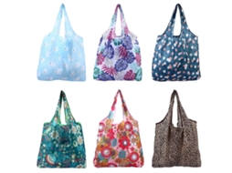 Bolsa Dobrável Portátil para Armazenamento de 12 Sacolas de Compras em Cores Sortidas. GOKOCO