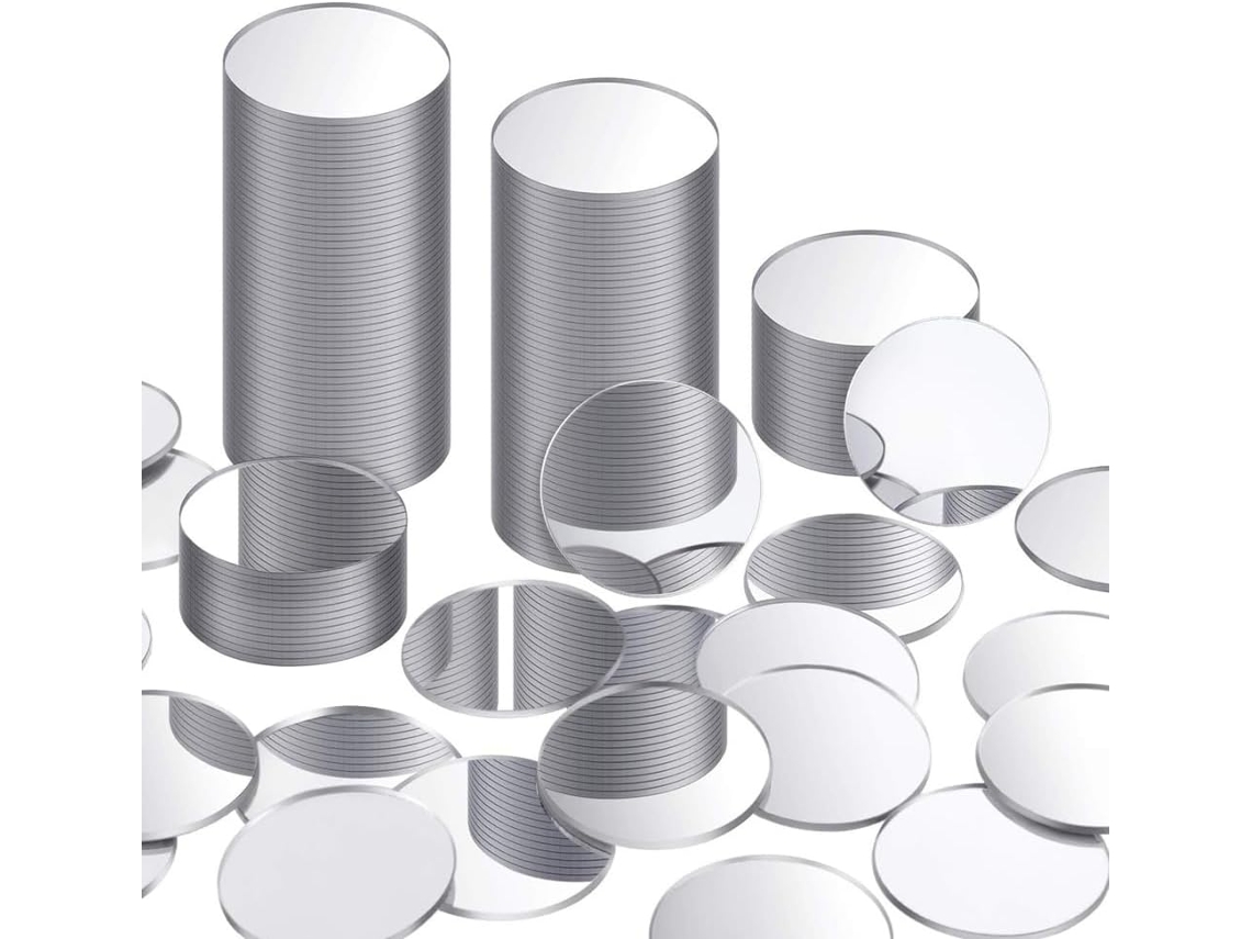 Pacote com 100 Mini Círculos Autoadesivos de Acrílico 5,1 Cm Resistentes SFUSHOS