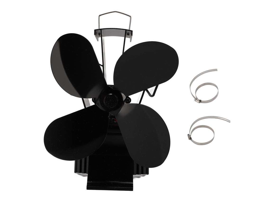 Primerox ventilador de Lareira com 4 Pás Alimentado por Calor para Fogão a Lenha com Medidor de Temperatura Magnético