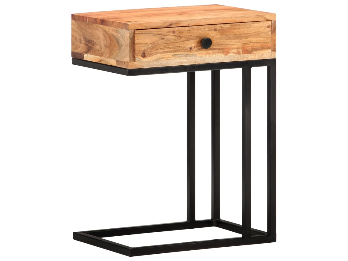 Vidaxl Mesa De Apoio Formato Em U 45x30x61 Cm Madeira De Acácia Maciça