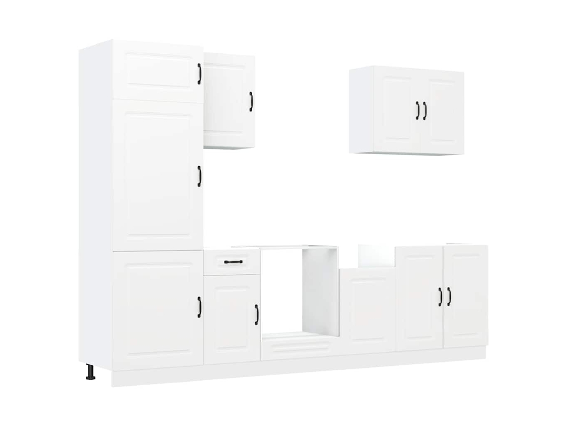 Conjunto de armários de cozinha Kalmar Branco com 7 peças - EXCLUSIVO DA MAISON